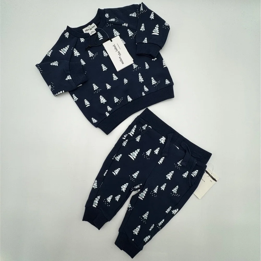 NEW Miles the Label Monica Andy Baby 3M Holiday Outfit Set 2 Piece Bundle Mickey